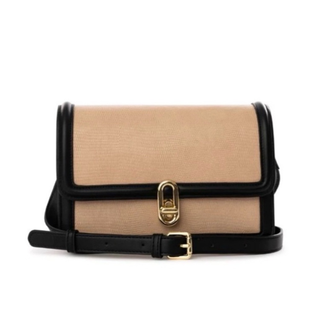 Mia Black and Tan Crossbody Bag